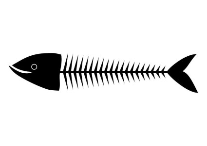 Чёрный рыбий скелет