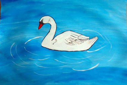 Изображение лебедя с прорисованными деталями