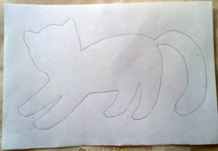 Контурное изображение котёнка
