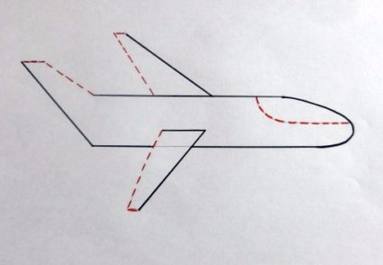 «Военный самолёт» 3 этап рисунка
