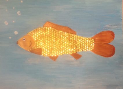 рисунок золотая рыбка