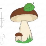 Как нарисовать простой гриб