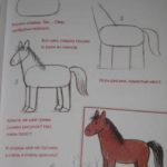 Схема поэтапного рисования лошади