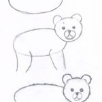 Схема поэтапного рисования медведя (во время ходьбы)