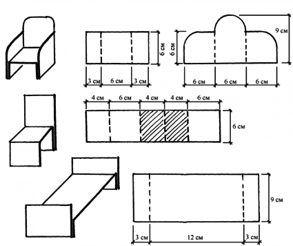 Мебель из бумаги шаблоны