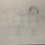 Схема изображения девочки в платье