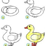 Схема рисования утки