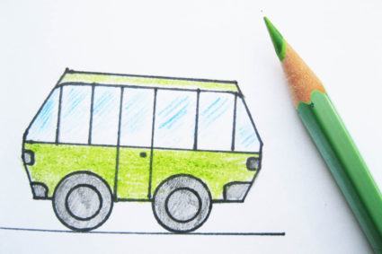 автобус дети рисунок