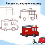 Схема рисования Пожарная машина