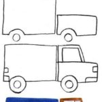 Схема рисования Автомобиль с фургоном